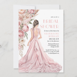 A Pink Peonies Dreamy Bridal Shower Invitation