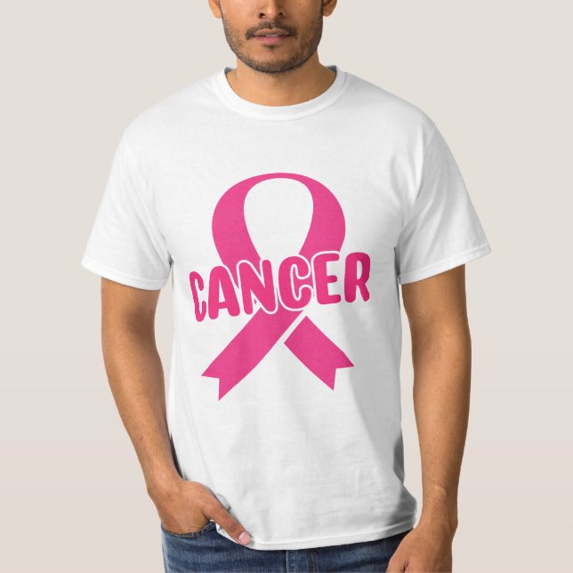 A pink ribbon cancer awareness T-Shirt (Front)