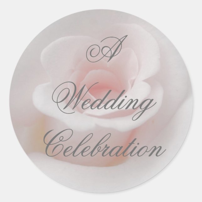 A Pink Rose Wedding Celebration Sticker (Front)