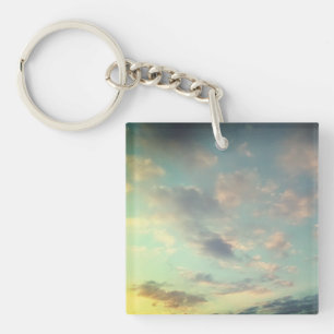A pink to the clouds key ring