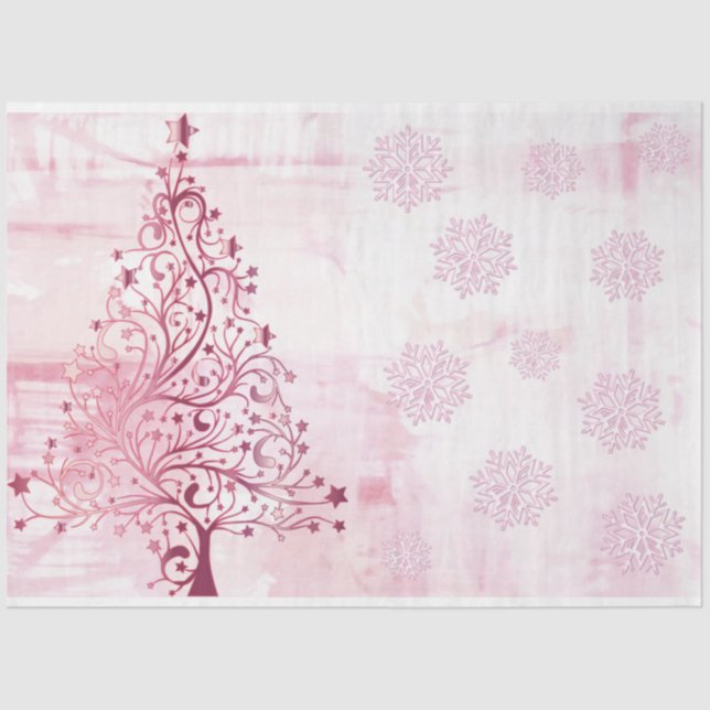 A Pink Water Colour Christmas Series Design 3 Tissue Paper (Front)