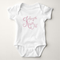 A Pink & White Living the Kiwi Life Baby Body Suit