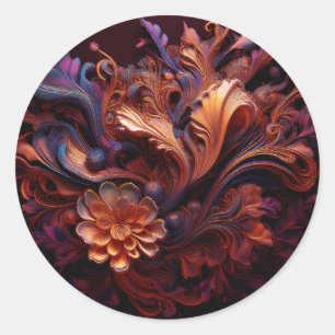 A Pinkish Coloured Space Flower Classic Round Sticker