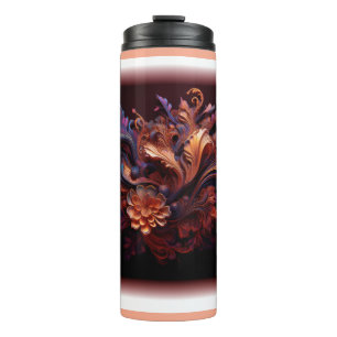 A Pinkish Coloured Space Flower Thermal Tumbler