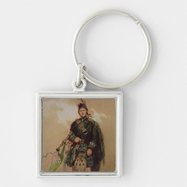 A Piper of the 79th Highlanders at Chobham Key Ring (Front)