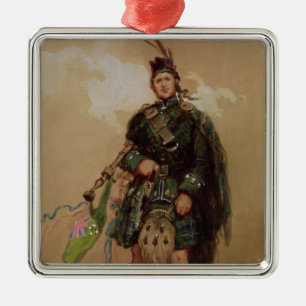 A Piper of the 79th Highlanders at Chobham Metal Tree Decoration