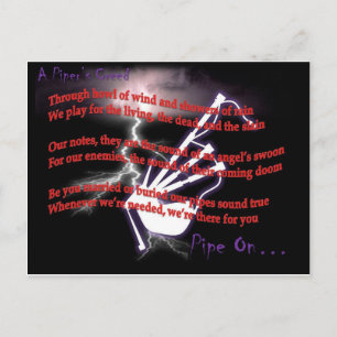 A Piper's Creed (Lightning) Postcard