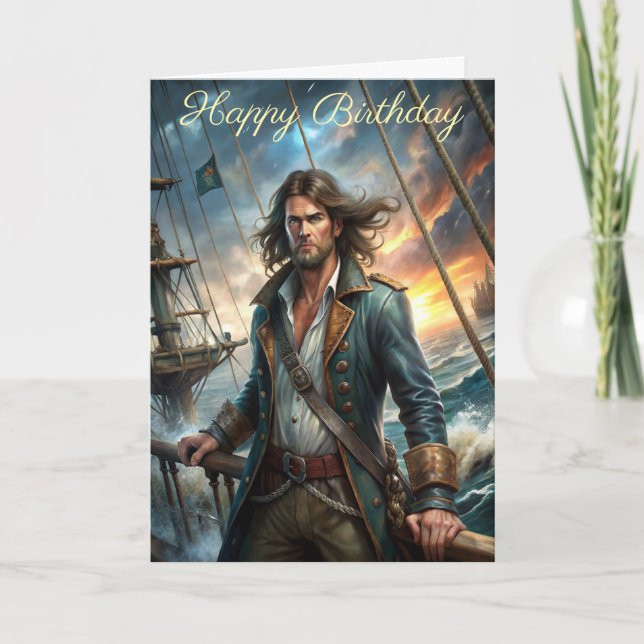 A Pirate from a Ship Birthday Card (Front)