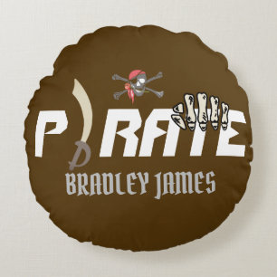 A Pirate   International Talk Like a Pirate day Round Cushion