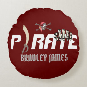 A Pirate   International Talk Like a Pirate day Round Cushion