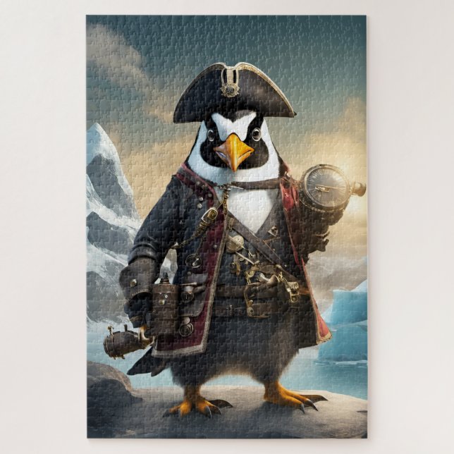 A pirate penguin jigsaw puzzle (Vertical)