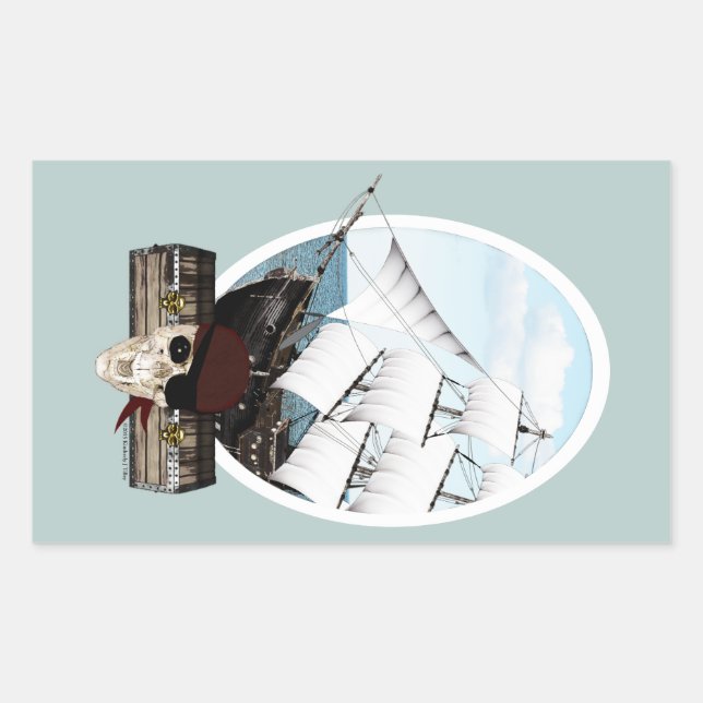 A Pirate Ship Rectangular Sticker (Front)