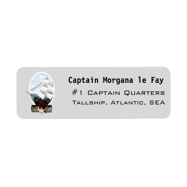 A Pirate Ship Return Address Label (Front)