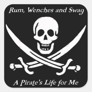 A Pirates Life black stickers - pack of 20