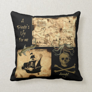 A Pirate's Life For Me Caribbean Treasure Map Cushion