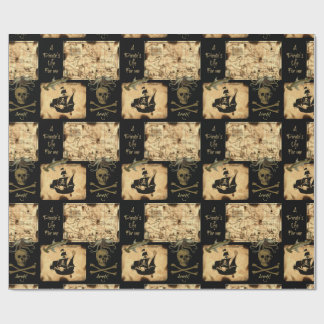 A Pirate's Life For Me Caribbean Treasure Map Wrapping Paper