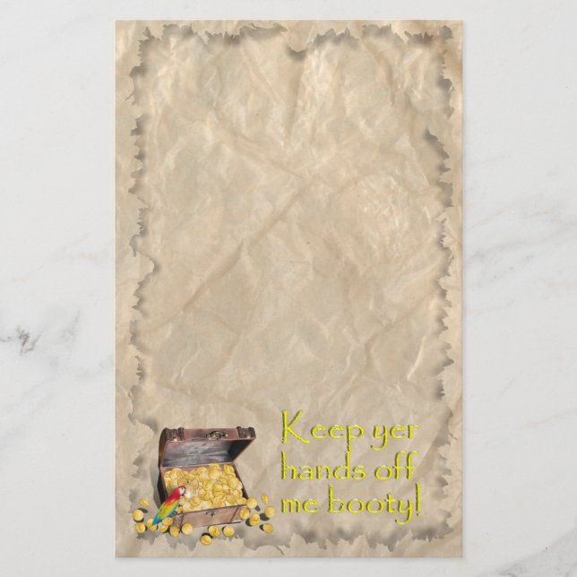 A Pirate's Treasure Chest Stationery (Front)