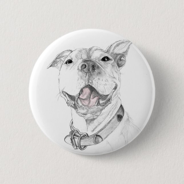 A Pit Bull Smile 6 Cm Round Badge (Front)