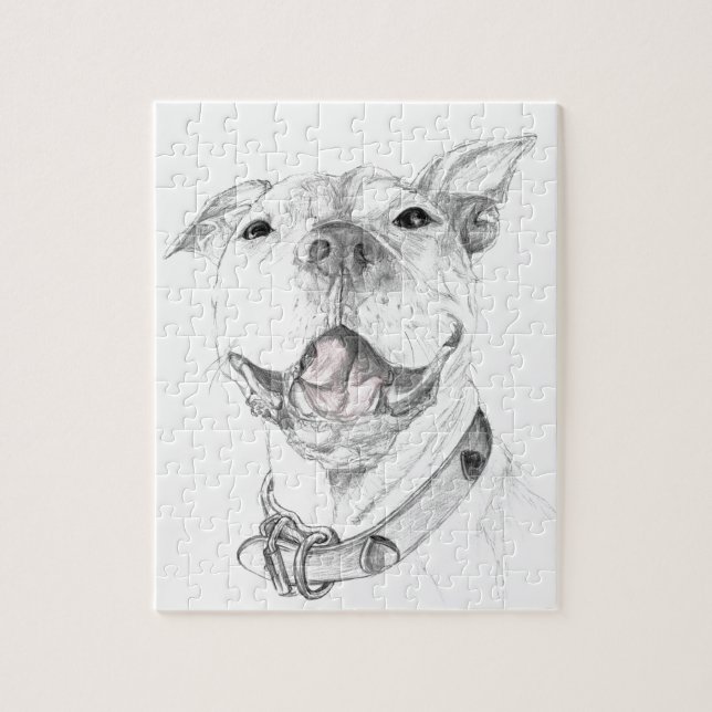 A Pit Bull Smile Jigsaw Puzzle (Vertical)