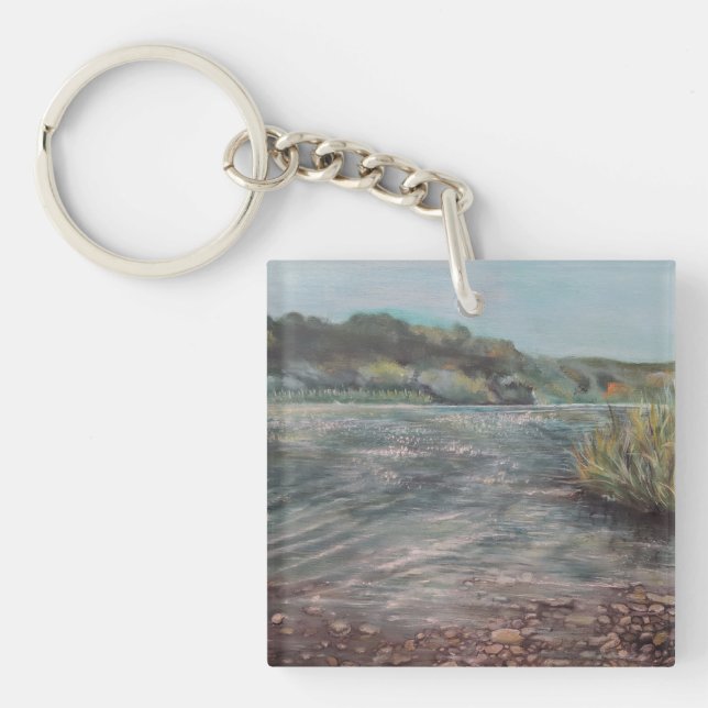 A place to dip your foot in the water key ring (Front)