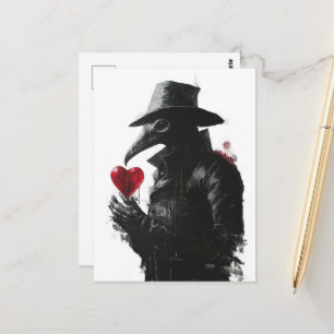 A Plague Doctor With a Heart Horror Art Postcard