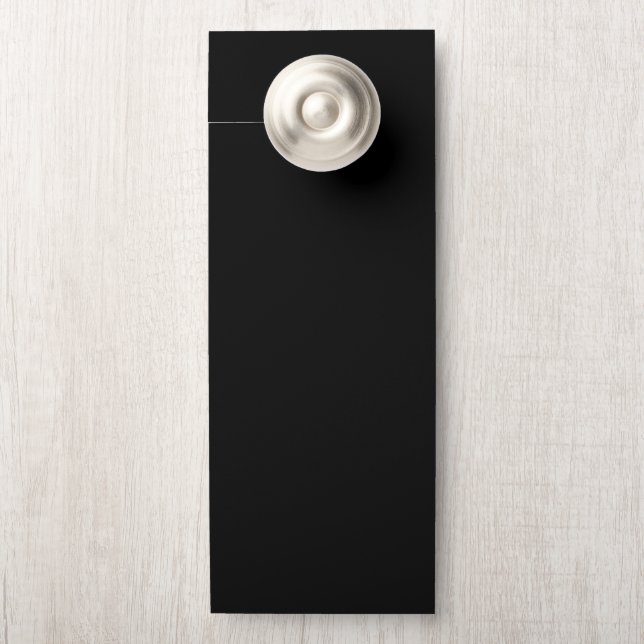A plain dark black textured background fills door hanger (On Knob)
