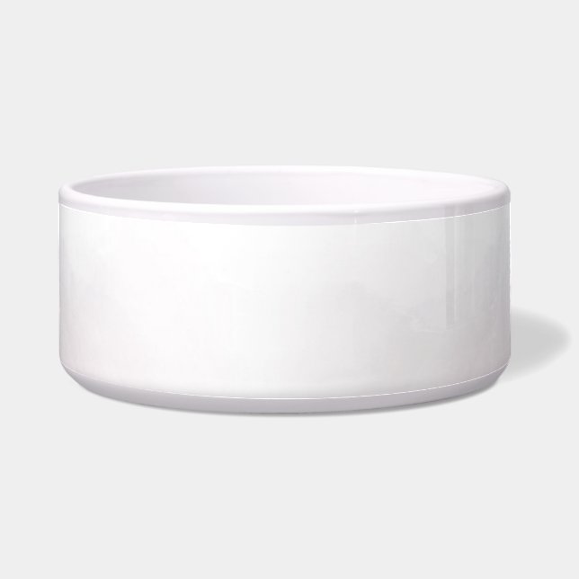 A plain white ceramic bowl with a glossy finish  (Front)