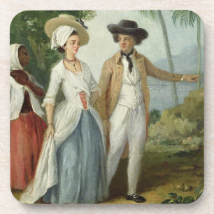 A Planter and his Wife, Attended by a Servant, c.1 Coaster