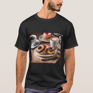 A plate of donuts and coffee. T-Shirt