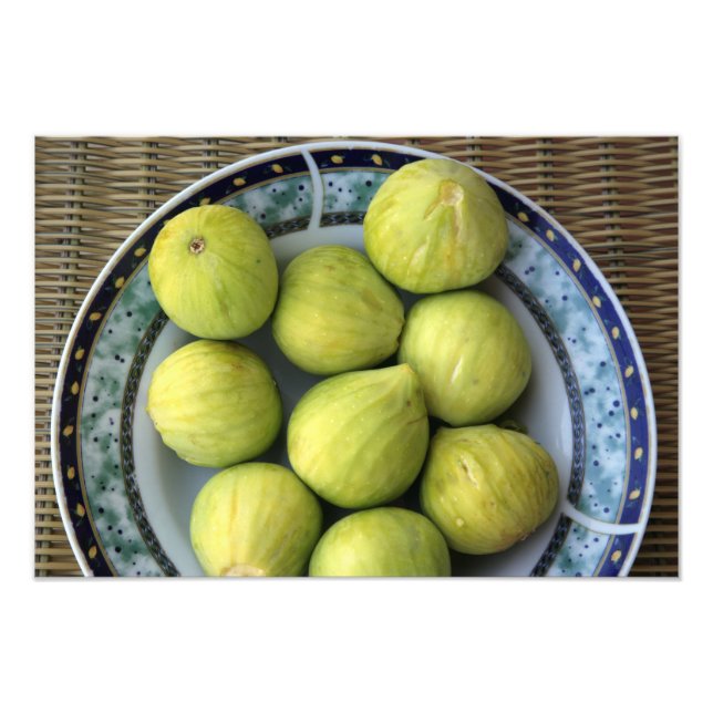 A plate of fresh Mediterranean Figs Photo Print (Front)