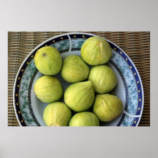 A plate of fresh Mediterranean Figs Poster (Front)