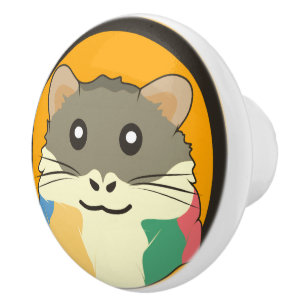 A playful and funny hamster ceramic knob