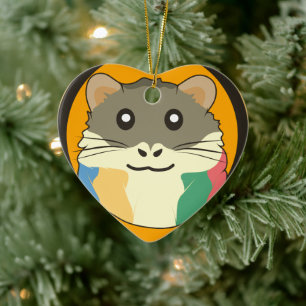 A playful and funny hamster ceramic ornament