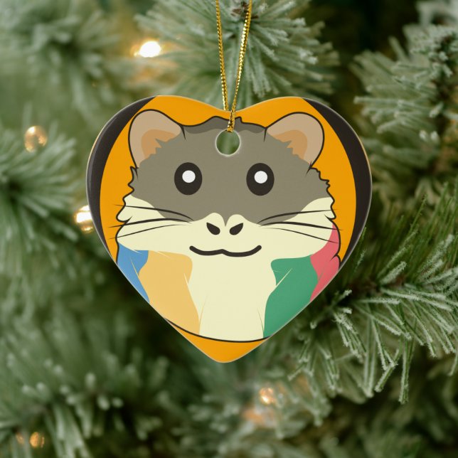 A playful and funny hamster ceramic ornament (Tree)