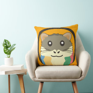 A playful and funny hamster cushion