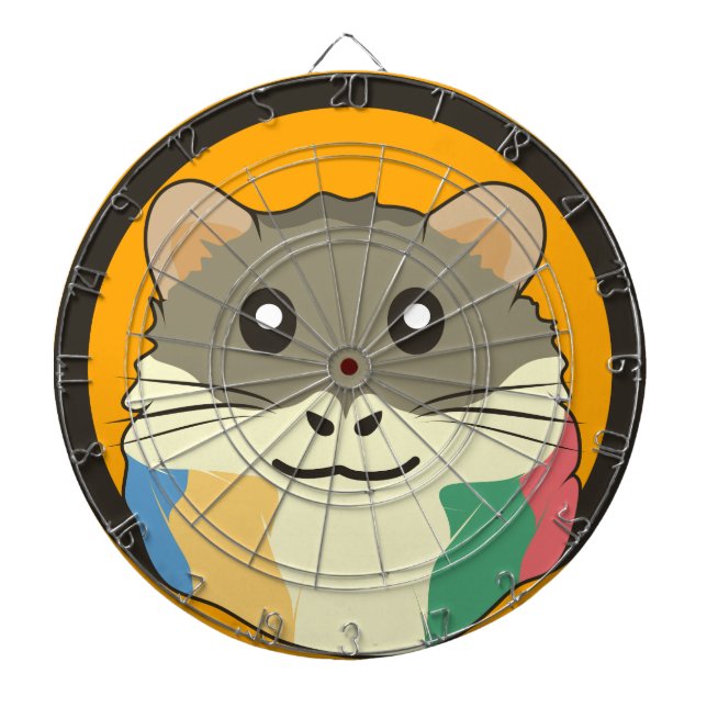 A playful and funny hamster dartboard (Front)
