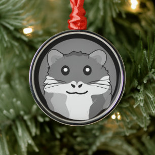 A playful and funny hamster metal ornament