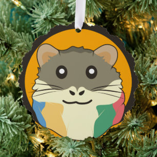 A playful and funny hamster tree decoration card