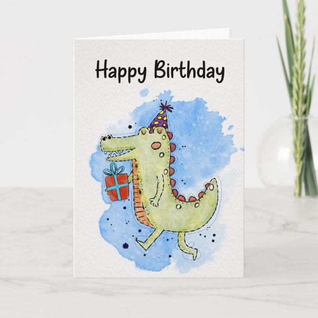 A playful animal design for a kids birthday card. invitation (Front)