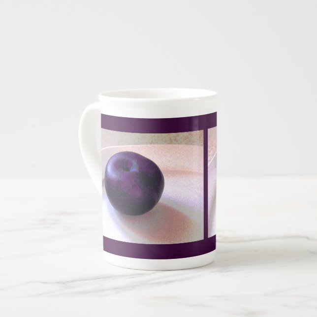 A Plum Bone China Mug (Front Left)