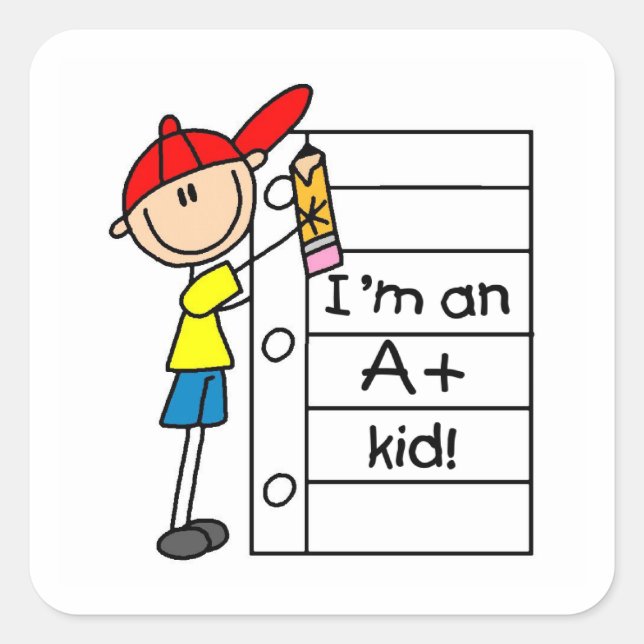 A Plus Kid Square Sticker (Front)