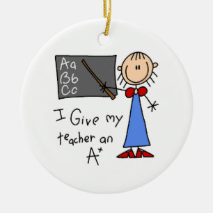A Plus Teacher Ceramic Ornament