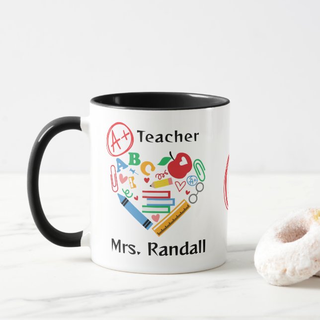 A Plus Teacher Gift Thank You Student Mug (With Donut)