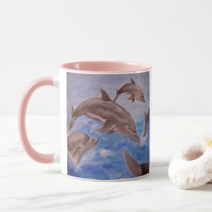 A Pod of Playful Jumping Dolphins Mug