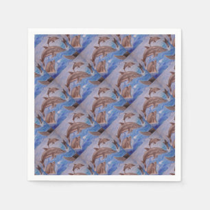A Pod of Playful Jumping Dolphins Napkin