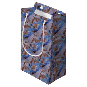 A Pod of Playful Jumping Dolphins Small Gift Bag