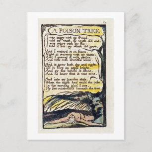 'A Poison Tree', plate 50 (Bentley 49) from 'Songs Postcard