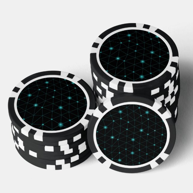 A poker chip with a sleek design features a black  (Stack)