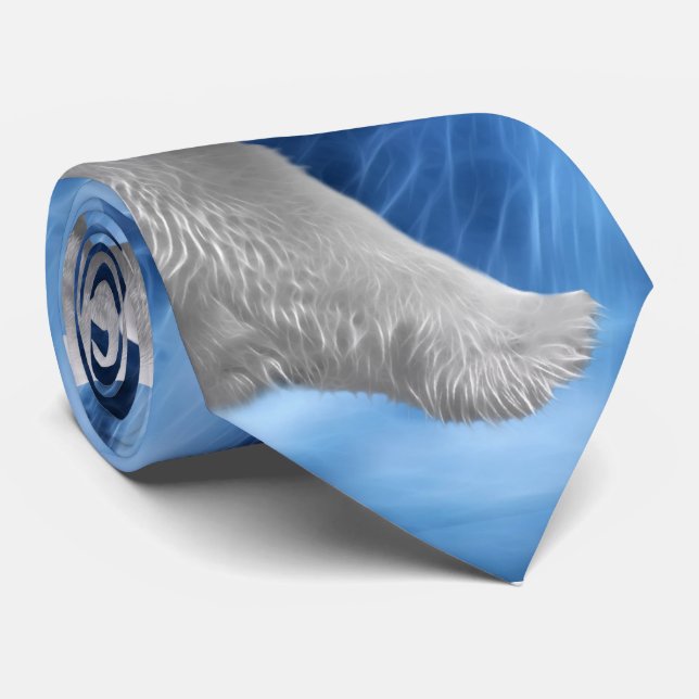 A polar Bear at the frozen waterfall Tie (Rolled)