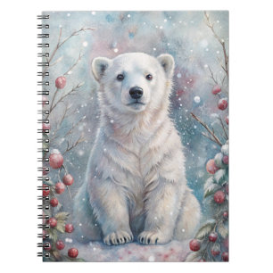 A Polar Bear Cub in Winter Notebook